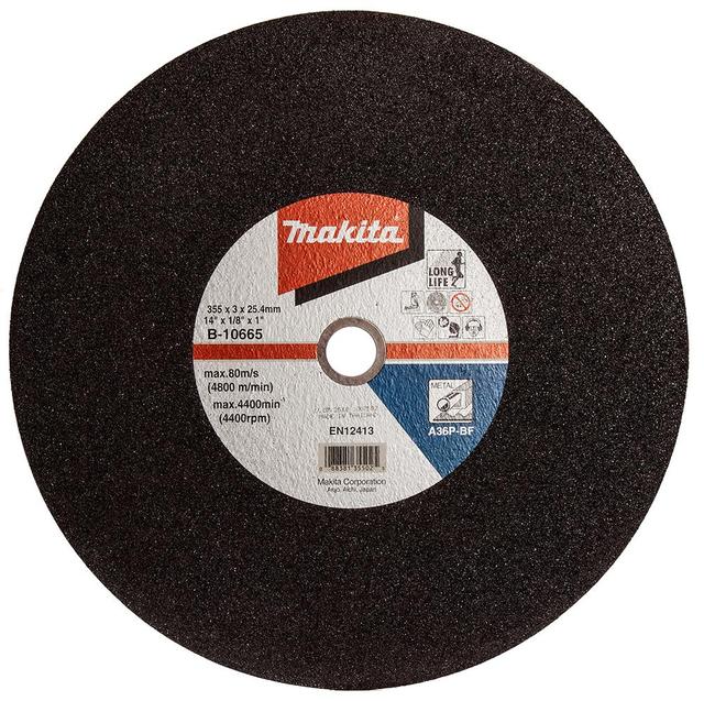 Makita 14" (355mm x 3mm x 25.4mm) Metal Chop Saw Cutting Disc on Productcaster.