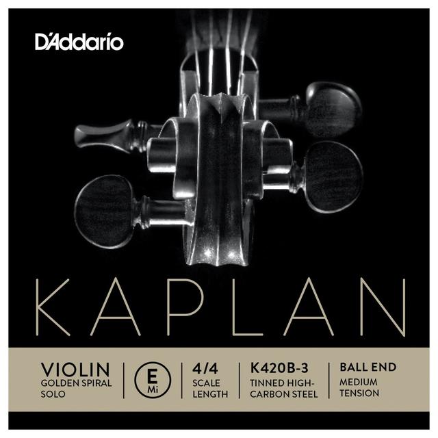 D'Addario Kaplan Golden Spiral Solo Violin E String, Ball End, Medium on Productcaster.