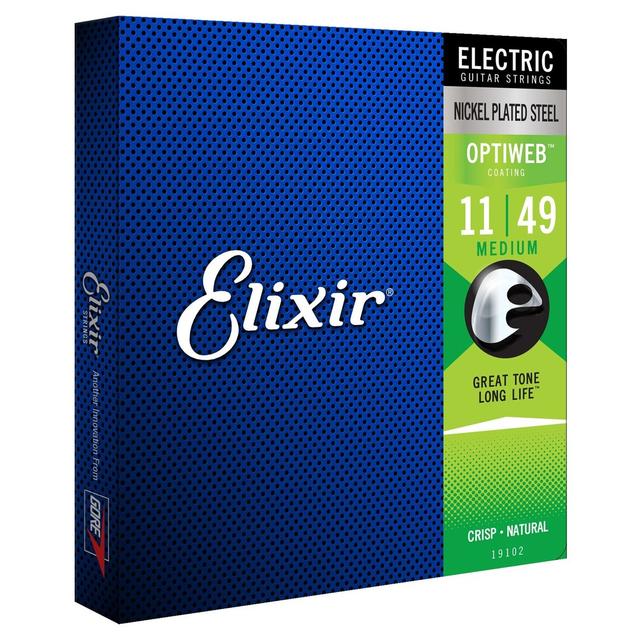 Elixir 19102 OPTIWEB Coated Electric Guitar Strings, 11-49 on Productcaster.