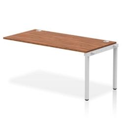 Impulse Bench Single Row Ext Kit 1600 Silver Frame Bench Desk Walnut on Productcaster.
