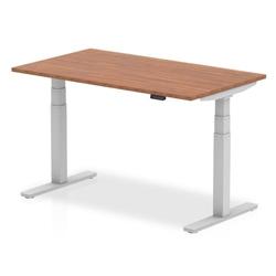 Air 1400/800 Walnut Height Adjustable Desk With Silver Legs - HA01006 on Productcaster.