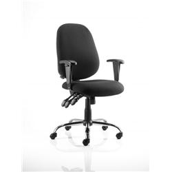 Lisbon Task Operator Chair | Black Fabric & Arms - OP000 on Productcaster.