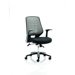 Relay Task Operator Chair Seat Silver Back With Arm | Black/Silver on Productcaster.