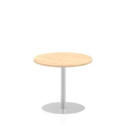 Italia 800mm Poseur Round Table Maple Top 725mm High Leg | on Productcaster.