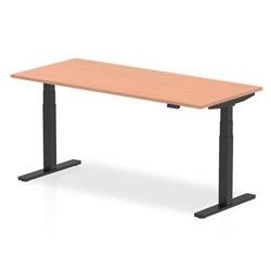 Air 1800 x 800mm Height Adjustable Desk Beech Top Black Leg on Productcaster.