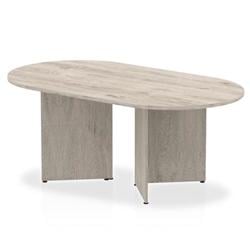 Impulse 1800mm Boardroom Table Grey Oak Top Arrowhead Leg on Productcaster.