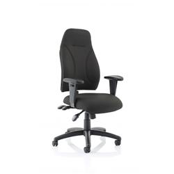 Esme Black Fabric Posture Chair Height Adjustable Arms - OP000232 on Productcaster.