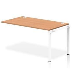 Impulse Bench Single Row Ext Kit 1400 White Frame Bench Desk Oak on Productcaster.