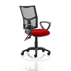 Eclipse II Lever Task Operator Chair Black Mesh Back With - KCUP1017 | Red on Productcaster.