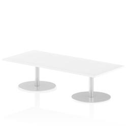 Italia 1800 x 800mm Poseur Rectangular Table White Top 475mm High Leg on Productcaster.