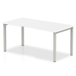 Evolve Single Silver Frame Bench Desk 1400 White - BE131 on Productcaster.