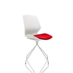 Florence Spindle White Frame Visitor Chair With Seat Bergamot Cherry | Red on Productcaster.