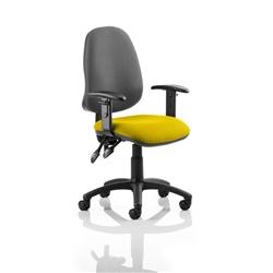 Eclipse II Lever Task Operator Chair Black Back Sunset Colo in Yellow on Productcaster.