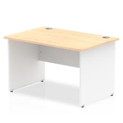 Impulse Panel End 1200 Rectangle Desk Maple Top White - TT000109 on Productcaster.