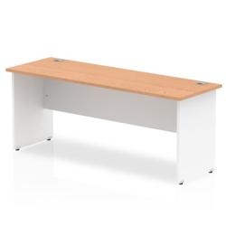 Impulse Panel End 1800/600 Rectangle Desk Oak Top White - TT000107 on Productcaster.