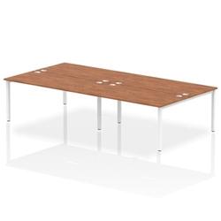 Impulse Bench B2B 4 Person 1600 White Frame Office Bench Desk Walnut on Productcaster.