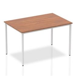 Impulse Straight Table 1200 Walnut Box Frame Leg Silver - BF00141 on Productcaster.