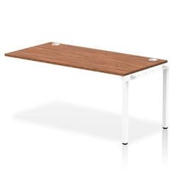 Impulse Bench Single Row Ext Kit 1600 White Frame Bench Desk Walnut on Productcaster.