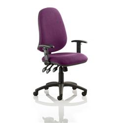 Eclipse X-Large III Lever Task Operator Chair Purple Colour on Productcaster.