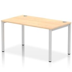 Impulse Bench Single Row 1400 Silver Frame Office Bench Desk Maple on Productcaster.