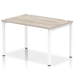 Impulse Bench Single Row 1200 White Frame Office Bench Desk Grey Oak on Productcaster.