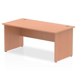 Impulse Panel End 1600 Rectangle Desk Beech on Productcaster.