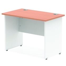 Impulse Panel End 1000/600 Rectangle Desk | Beech Top White on Productcaster.