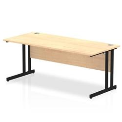 Impulse 1800 x 800mm Straight Desk Maple Top Black Cantilever Leg on Productcaster.