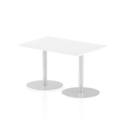 Italia 1200 x 800mm Poseur Rectangular Table White Top 725mm High Leg | on Productcaster.