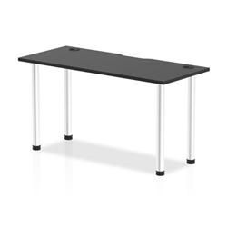 Impulse Black Series Impulse Black 1400 x 600mm Straight Table Black CP Aluminium Leg on Productcaster.