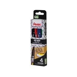 Pentel Permanent Marker Fine Assorted Pack of 4 YNF450/4-M on Productcaster.