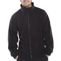 Poly-Cotton Workwear Standard Fleece Jacket Black Large FLJBLL | large on Productcaster.