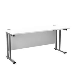 Allegro 1600 X 600 Rectangular Cantilever Workstation | White/Silver on Productcaster.