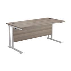 Allegro 1800 X 800 Rectangular Cantilever Workstation | Grey Oak/White on Productcaster.