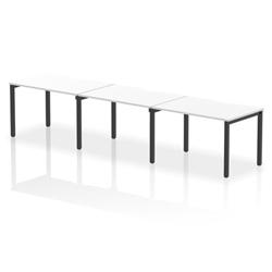 Evolve Plus 1200mm Single Row 3 Person Bench Desk White/Black on Productcaster.
