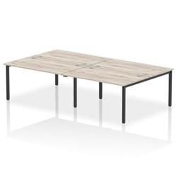 Impulse Bench B2B 4 Person 1400 Black Frame Office Bench Desk Grey Oak on Productcaster.