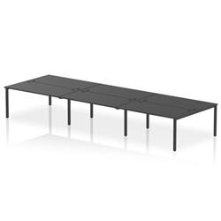 Impulse Bench B2B 6 Person 1600 Black Frame Office Bench Desk Black on Productcaster.