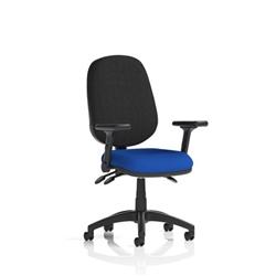 Eclipse Plus III Operator Chair Stevia Blue Adjustable Folding Arms on Productcaster.