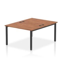 Impulse Bench B2B 2 Person 1200 Black Frame Office Bench Desk Walnut on Productcaster.