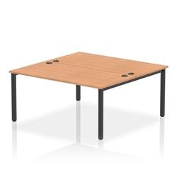 Impulse Bench B2B 2 Person 1600 Black Frame Office Bench Desk Oak on Productcaster.