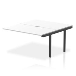 Evolve Plus 1400mm B2B Office Bench Desk Ext Kit White Top Black Frame on Productcaster.