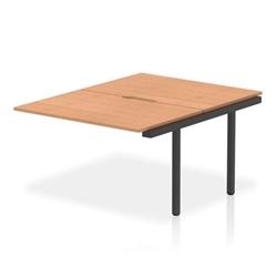 Evolve Plus 1200mm B2B Office Bench Desk Ext Kit Oak Top Black Frame on Productcaster.