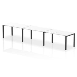 Evolve Plus 1400mm Single Row 3 Person Bench Desk White/Black on Productcaster.