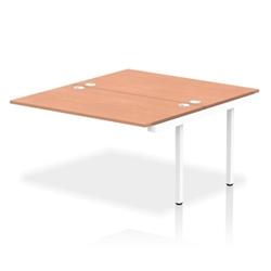 Impulse Bench B2B Ext Kit 1400 White Frame Office Bench Desk Beech on Productcaster.
