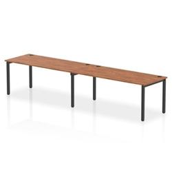 Impulse Bench Single Row 2 Person 1800 Black Frame Bench Desk Walnut on Productcaster.