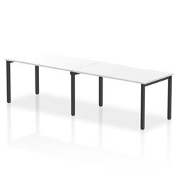 Evolve Plus 1400mm Single Row 2 Person Bench Desk White/Black on Productcaster.