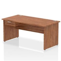 Impulse 1600x800 Desk Walnut Top Panel End 1x1 Drawer Fixed Ped | Brown on Productcaster.