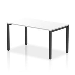 Evolve Plus 1400mm Single Starter Bench Desk White Top Black Frame on Productcaster.