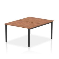 Evolve Plus 1200mm B2B 2 Person Bench Desk Walnut Top Black Frame on Productcaster.