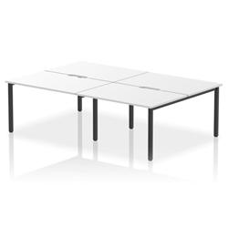 Evolve Plus 1200mm B2B 4 Person Bench Desk White Top Black Frame on Productcaster.